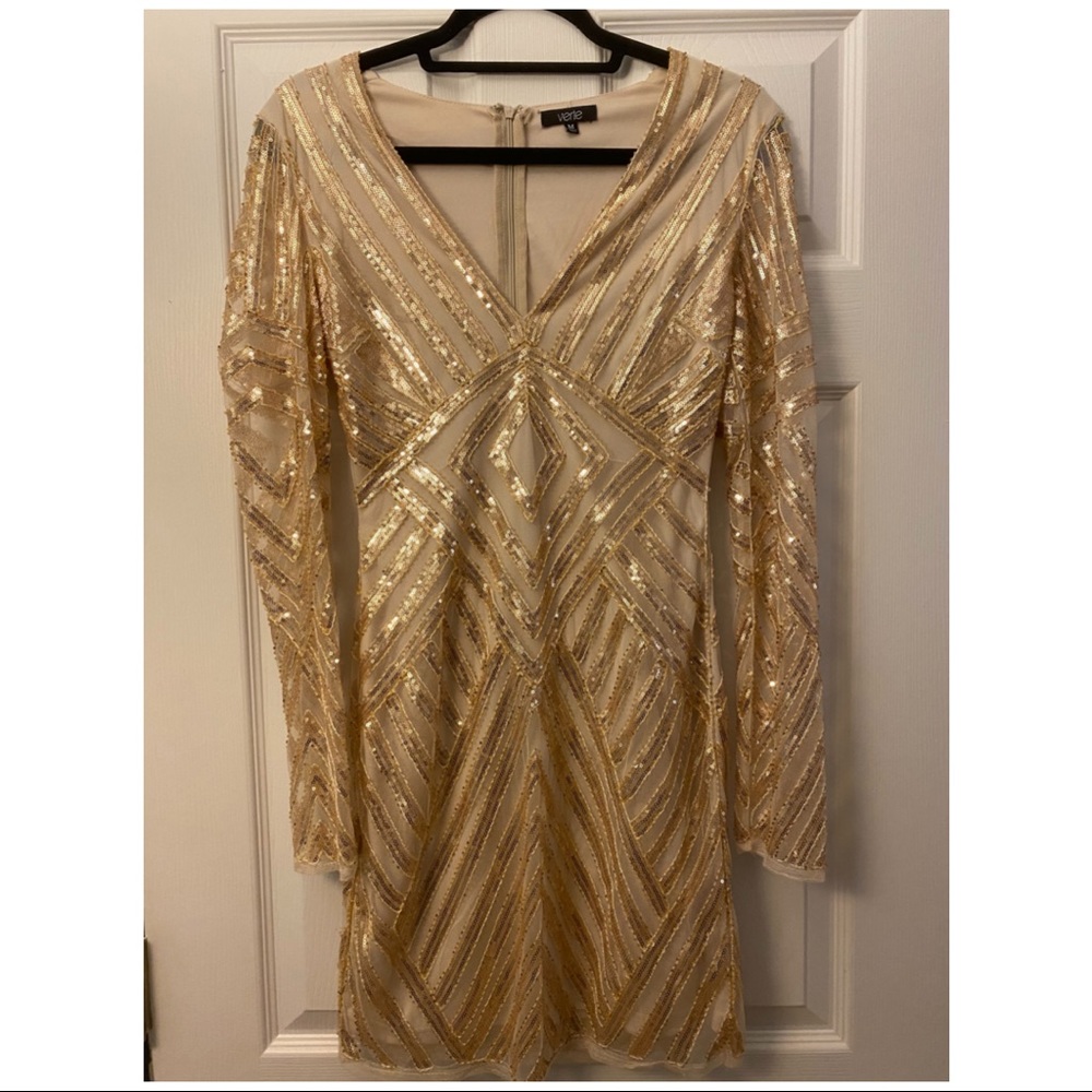 Boutique Gold Sequin Dress